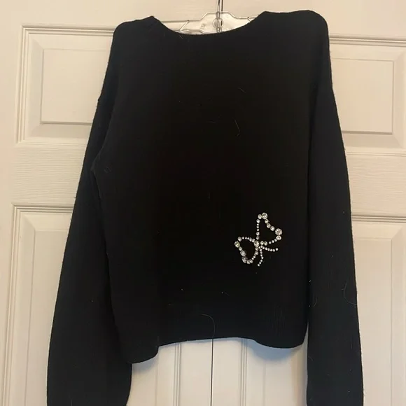 Kate Spade Rhinestone Bow Toss Sweater. Size small. Good condition. - Picture 5 of 5
